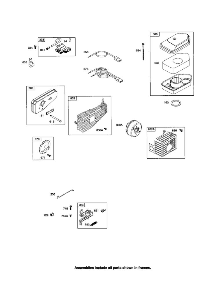 Muffler/Air Cleaner Diagram and Parts List for 10M900 0005-0712 Briggs and Stratton Engine